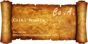 Csiki Angéla névjegykártya